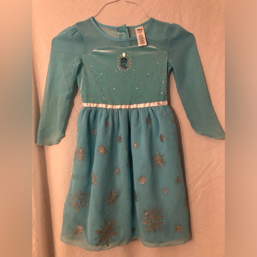 Disney Frozen Sparkling Turquoise/Silver Snowflake Dress/Halloween Costume